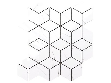 MOZAIKA GRESOWA DIAMOND ROMB CARRARA MARMUR POŁYSK