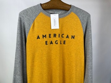 Bluzka męska long sleeve szary żółty AMERICAN EAGLE r. L