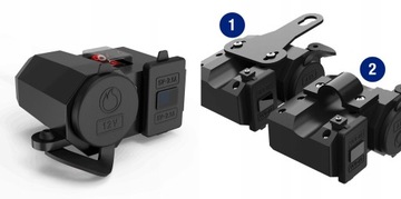 ЗАРЯДНОЕ УСТРОЙСТВО ДЛЯ МОТОЦИКЛА, 2 USB-ВОЛЬТМЕТРА