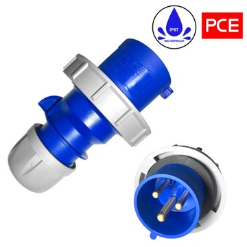 Wtyczka marki PCE seria 0132-6, kemping 16A, IP67