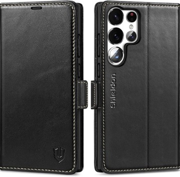 Skórzane Etui z Klapką Shieldon Samsung Galaxy S23+ 6,6'' Czarny