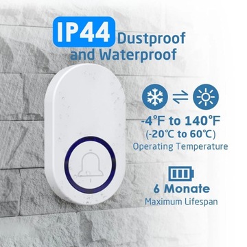 БЕСПРОВОДНОЙ Водонепроницаемый ДВЕРНОЙ ЗВОНОК ДЛЯ ОТ ВОРОТ ДО ДВЕРИ 350M IP44