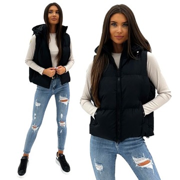 DZ3151 r L DAMSKI BEZRĘKAWNIK KAMIZELKA OCIEPLANA