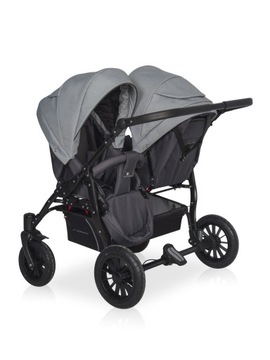 Коляска для близнецов 2в1 SAXO Riko Basic ДВЕ ГОНДОЛЫ ДВЕ СИДЕНЬЯ + СУМКА