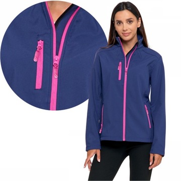 Kurtka Wiosenna Damska Na Zamek Bez Kaptura SoftShell Rozpinana MORAJ L