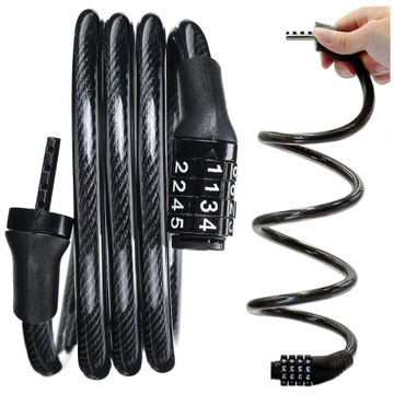 ВЕЛОСИПЕДНЫЙ ЗАМОК ВЕЛОСИПЕДНЫЙ ЗАМОК ПРОЧНЫЙ КАБЕЛЬ 1М