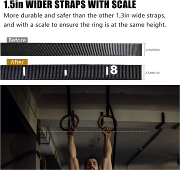 Деревянные гимнастические кольца с ремнями CClife, полный комплект.