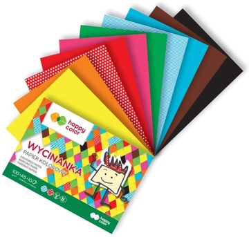 Blok papier kolorowy Wycinanka HAPPY COLOR A5 10k