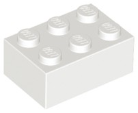 LEGO White Brick 2 x 3 3002 3 szt