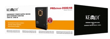 AWARYJNE ZASILANIE KEMOT PROsinus-3500 48V 230V PRZETWORNICA NAŚCIENNA
