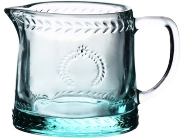 Элегантный декорированный комплект СТЕКЛЯННАЯ САХАРНИЦА и МОЛОЧНИК - Бирюзовый