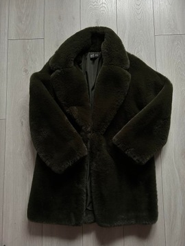 ZARA płaszcz futro futerko khaki ciepły zimowy kurtka zimowa M