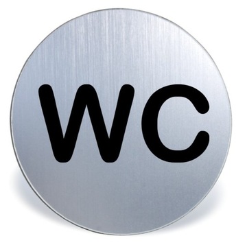 TABLICZKA Grawerowana Piktogram - Toaleta WC Srebrna