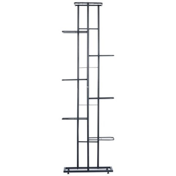 Подставка для цветов из черного металла, 8-ми ярусная, 142 см.