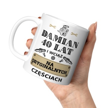 KUBEK BIAŁY PREZENT WYBIERZ WIEK I IMIĘ DOWOLNE