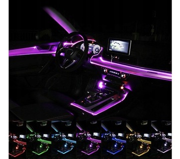 RGB СВЕТОДИОДНАЯ ЛЕНТА ДЛЯ АВТОМОБИЛЯ 6М ВОЛОКНО ОПТИЧЕСКОЕ