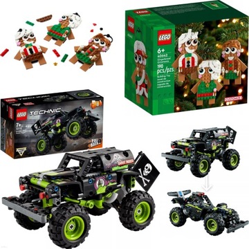 ŚWIĄTECZNY ZESTAW LEGO TECHNIC MONSTER JAM GRAVE DIGER 42118 + LEGO 40642