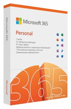 Microsoft 365 Personal PL 1Rok 1Użytkownik 5Stanowisk Win/Mac QQ2-01752