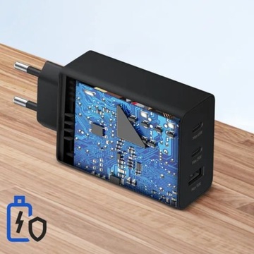 SZYBKA ŁADOWARKA SIECIOWA 65W TRIO 1x USB-A +2x USB-C ZAMIENNIK DLA SAMSUNG