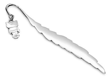 Серебряная закладка с гравировкой из перьев СОВЫ