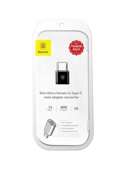 АДАПТЕР BASEUS MINI MICRO USB-C TYPE-C 2A АДАПТЕР + ПЕРЕДАЧА
