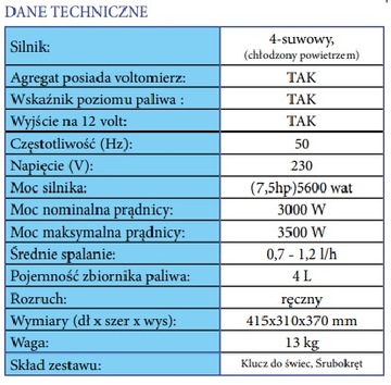 Генератор Генераторная установка 3,5 кВт TA3500GHWX