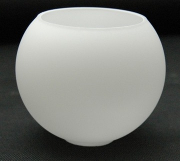 Klosz szklany kula 10 cm biała matowa, otwarta do lamp, otwór 3cm