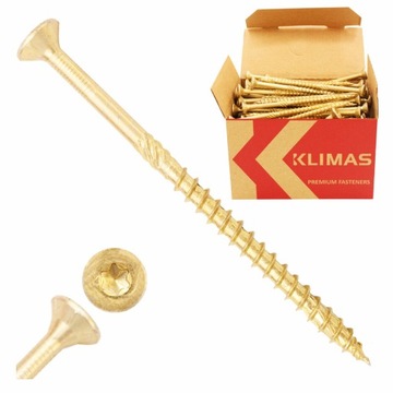 WKRĘTY CIESIELSKIE DO DREWNA 6x100 STOŻKOWE TORX 100szt WKCS-60100 KLIMAS
