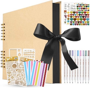 ALBUM NA ZDJĘCIA SCRAPBOOKING NAKLEJKI PISAKI DIY