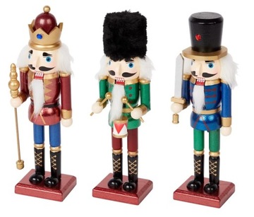 DZIADEK DO ORZECHÓW 26 cm 3 x FIGURKA ŚWIĄTECZNA ZESTAW DZIADKÓW WZ-3/22