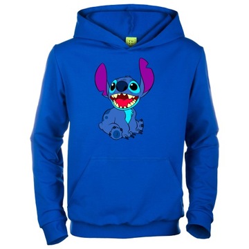 BLUZA DRESOWA KANGURKA NIEBIESKA CHABER + KAPTUR STITCH STICH 128/134