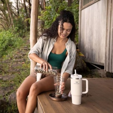 БОЛЬШАЯ термокружка Iceflow для автомобиля, 40 унций, соломенно-розовая