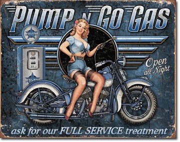 Lej paliwo i jedź Metalowy plakat pin up Prezent