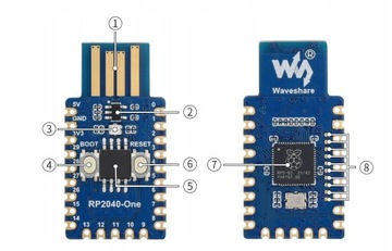 Плата микроконтроллера RP2040-one, совместимая с RPI pico