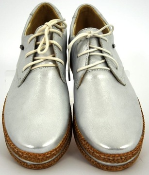 PÓŁBUTY DAMSKIE WIĄZANE WYGODNE PŁASKIE 380 R.40