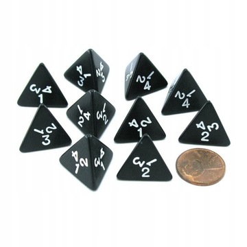 Кубики Dolity 10 шт. D4, 4-сторонний рулон.