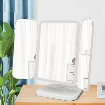 КОСМЕТИЧЕСКОЕ ЗЕРКАЛО СО СВЕТОДИОДНОЙ ПОДСВЕТКОЙ СКЛАДНОЕ ЗЕРКАЛО ДЛЯ МАКИЯЖА ПРЕМИУМ-ПРЕМИУМ