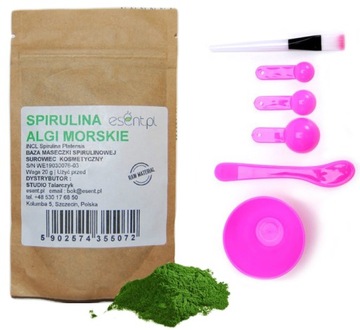 MASKA ALGOWA DO TWARZY Z ALG MORSKICH MASECZKA + ZESTAW DO ALG SPIRULINA