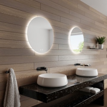 КРАСИВОЕ КРУГЛОЕ ЗЕРКАЛО СО СВЕТОДИОДНОЙ ПОДСВЕТКОЙ 60 СМ