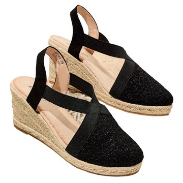 CZARNE ESPADRYLE DAMSKIE OLEQA 36