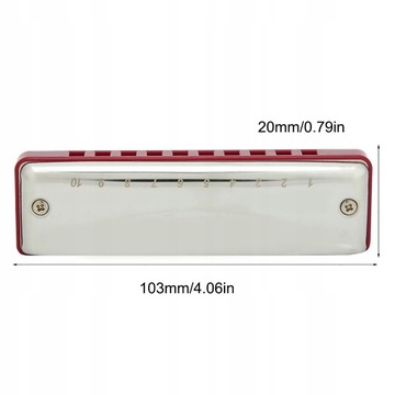 Harmonijka Blues 10 otworów Mouthorgan G Key Stal