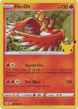 HOLO Pokemon TCG Ognisty - Ho-Oh CEL 001