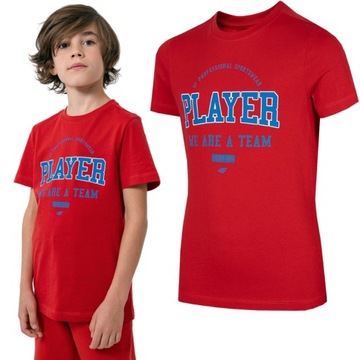 KOSZULKA CHŁOPIĘCA 4F T-SHIRT BAWEŁNIANY