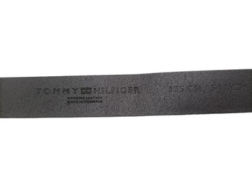 Tommy Hilfiger, pasek męski skórzany, r.135 cm, czarny