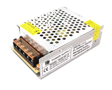 ZASILACZ LED 12V 60W 5A Montażowy Modułowy Przemysłowy Do Taśm MONO RGB