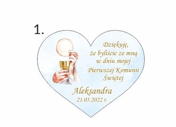 Podziękowanie dla gości, Komunia personalizacja