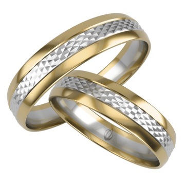 OBRĄCZKI ŚLUBNE- białe i żółte ZŁOTO-próba 375/4mm