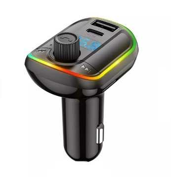 TRANSMITER SAMOCHODOWY T829 PD USB SD 7 KOLOR LED