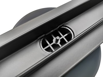 LINEAR DRAIN SLIM 80 ЧЕРНЫЙ УЗКИЙ ПОВОРОТНЫЙ