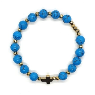 Браслет из говлита Blue ROSARY